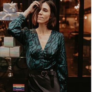 Zebra print silk blouse